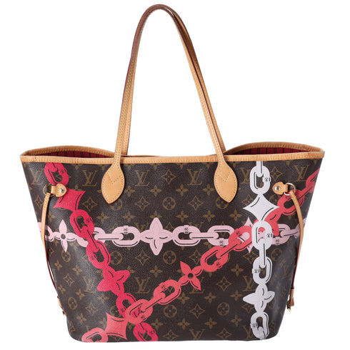 Louis Vuitton Neverfull MM Tote Monogram Bay Rose Ballerine Poppy